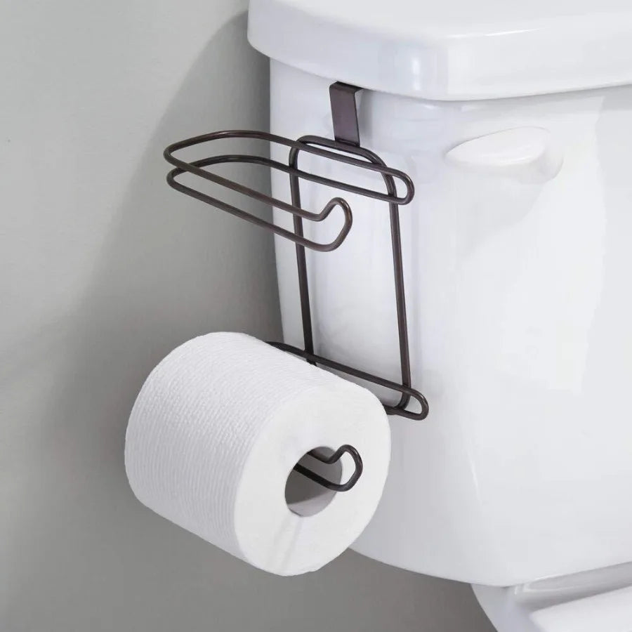 Suporte de papel higiênico de 2 camadas, rack de rolo de armazenamento para banheiro, porta suspensa, barra de toalha, gaveta, ganchos traseiros, cabide de cozinha