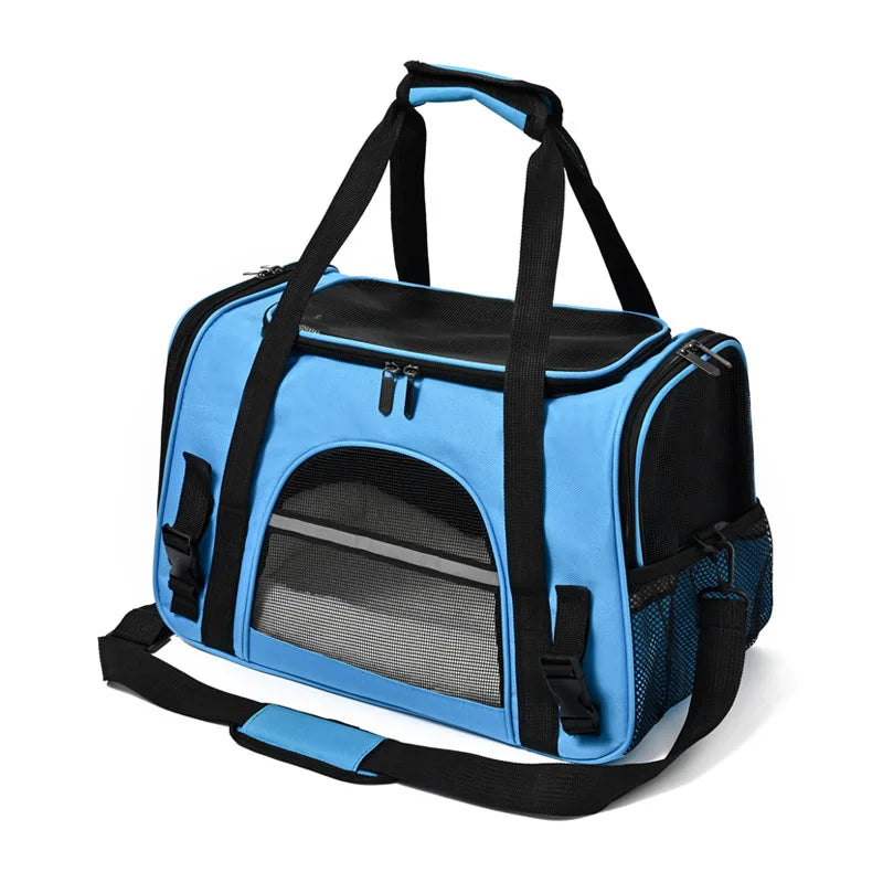 Portadores de animais de estimação mochila portátil respirável dobrável bolsa de ombro gato cão portador sacos de viagem de saída animais de estimação bolsa de transporte.
