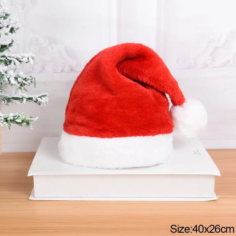 Gorro de Natal Tricotado 2026 com Pompom Fofo para Adultos, Touca Macia de Papai Noel, Presente de Ano Novo para Família, Decoração de Natal