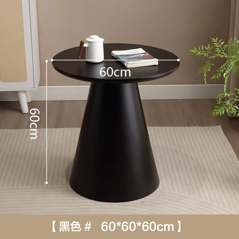 Mesa de centro nórdica de madeira maciça, pequena, redonda, luxuosa, mesa lateral para casa, minimalista, sala de estar, mesa de chá, estilo wabi-sabi