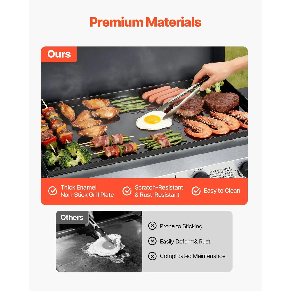 4-Burner Gas Propane Griddle 29-Inch Flat Top Grill Plate with Wheels Lid 28000 BTU Outdoor Electric Grills & Griddles