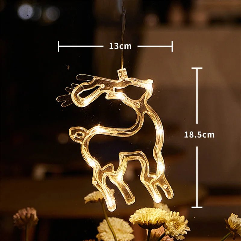 Natal led luz floco de neve santa pendurado otário lâmpada janela ornamentos decoração para casa natal navidad 2023 decoração de ano novo - Kasa & Pet
