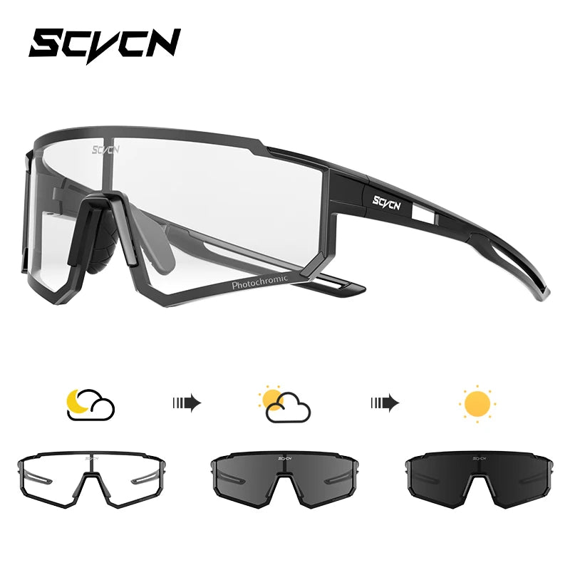 SCVCN Outdoor Cycling Sunglasses Men's MTB Bike Glasses Sports Mountain Climbing Fishing Women's Bicycle Cycling UV400 Goggles