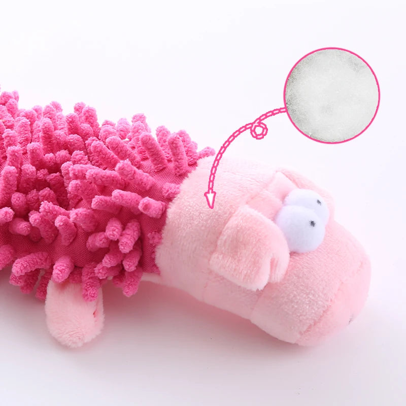 Brinquedo para cachorro de estimação, brinquedo de pelúcia com som, esfregão, concha de pele, sapo, hipopótamo, suprimentos de moagem de dentes