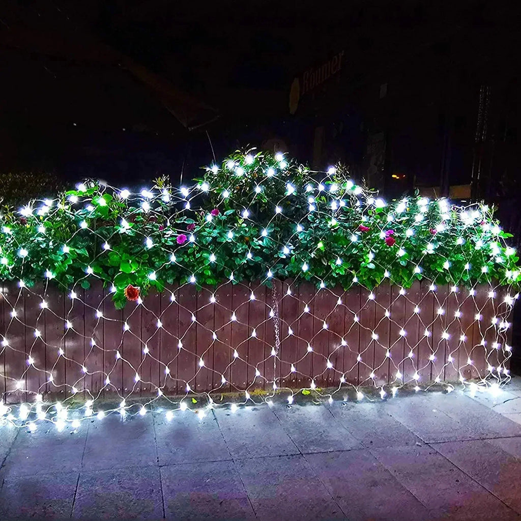 Decorações de natal lâmpada led rede de pesca luz ao ar livre à prova dwaterproof água rua árvore decoração luz festival casamento malha luz