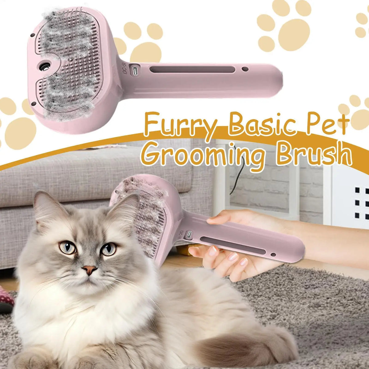 Removedor de pelos de animais de estimação spray aliciamento pente gatos cães flutuante remoção de pelos escova de limpeza a vapor desmatting água névoa umidificador pente