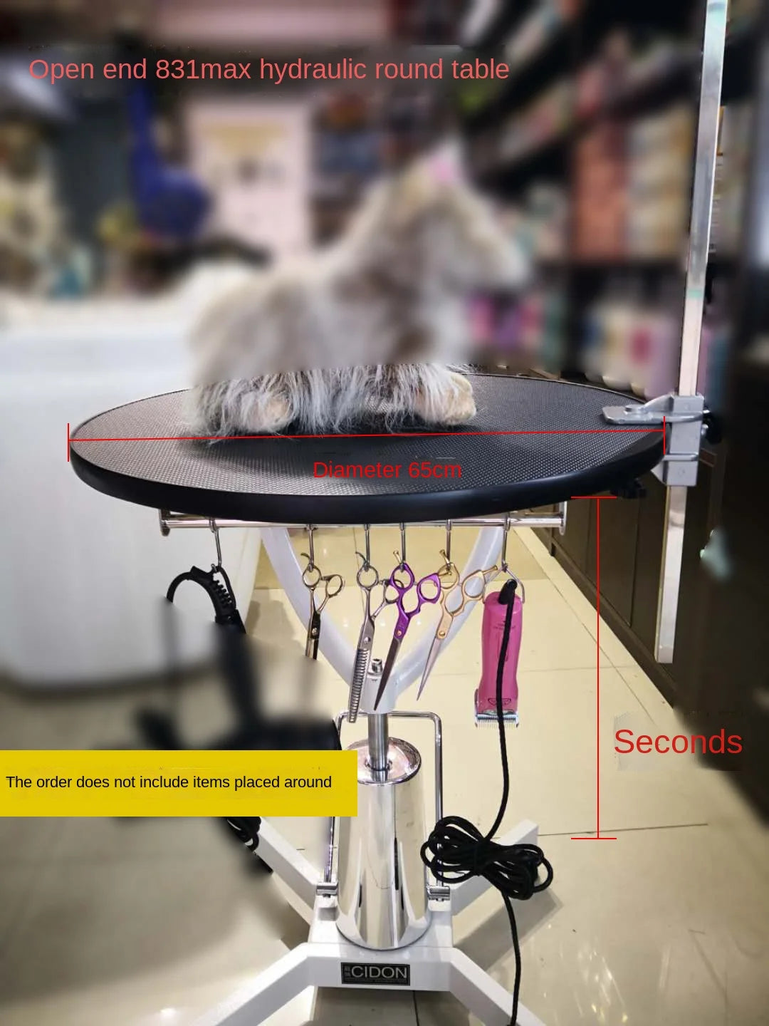 Cães de pelúcia para animais de estimação e gatos, modelagem de beleza, levantamento pneumático, mesa redonda rotativa, mesa de beleza, mesa cosmética