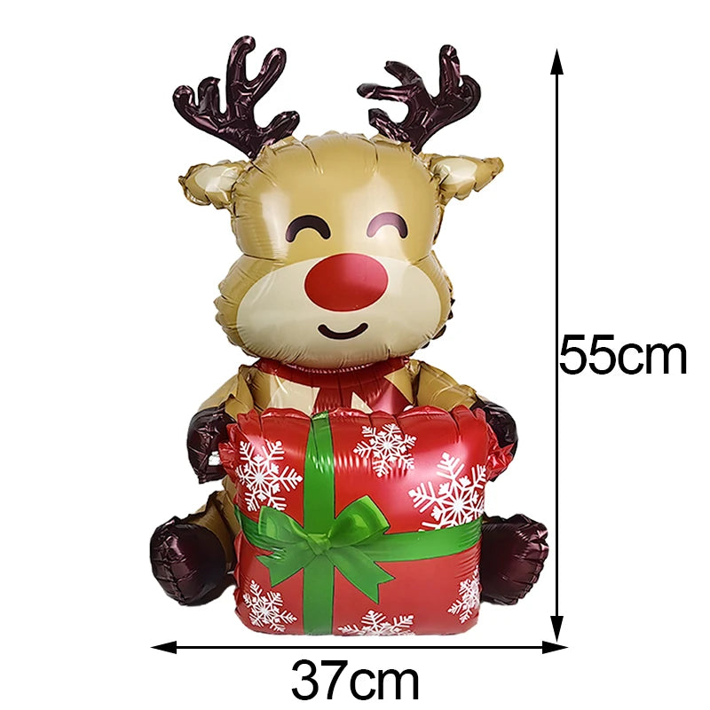 Balão Metalizado de Natal: Boneco de Neve, Rena, Árvore de Natal, Caixa de Presente, Bengala Doce, Luminária de Rua - Decoração de Festa de Inverno e Natal