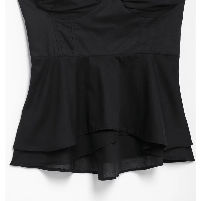 MUJER Black Corset Crop Top Woman Summer Camisole Backless Top Women Sleeveless Bustier Top Woman 2025 Sexy Beach Tops for Women