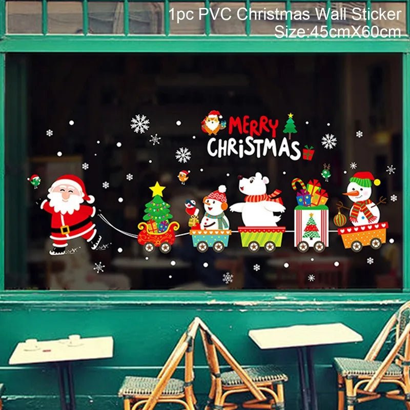 Adesivo de janela de natal, decorações de feliz natal para casa 2024, ornamento de natal, presentes de natal, ano novo 2025