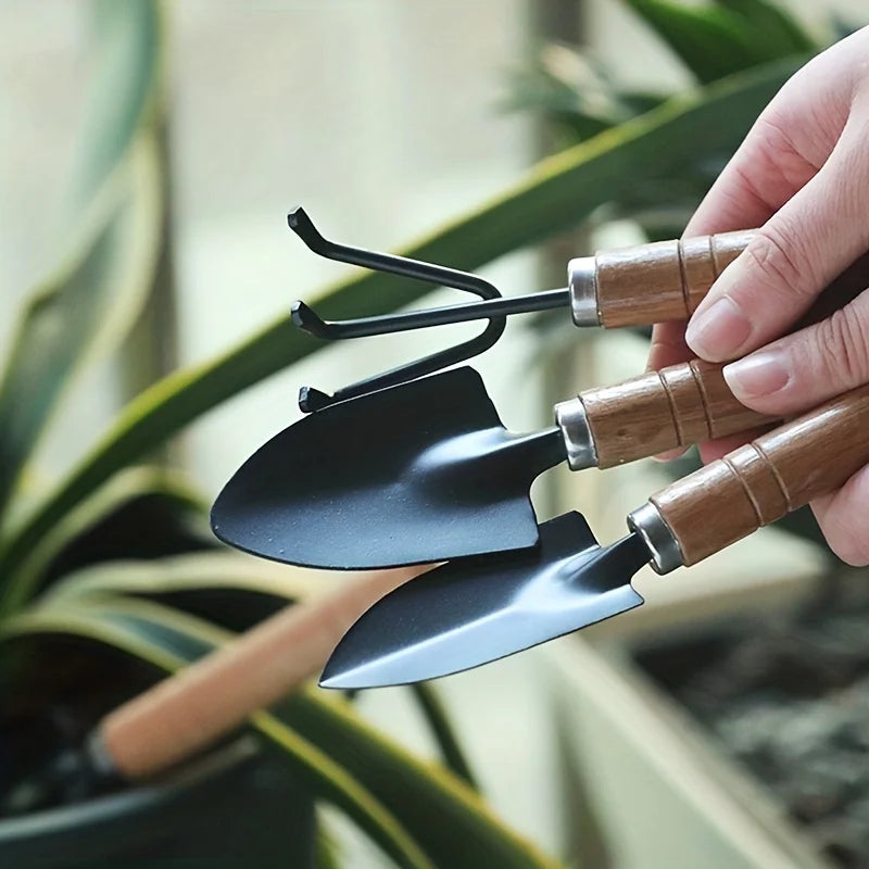 Mini Kit Jardinagem com Rake Trowel e Pá, Garden Tool Set, Plantas Suculentas e Cultivo do Solo
