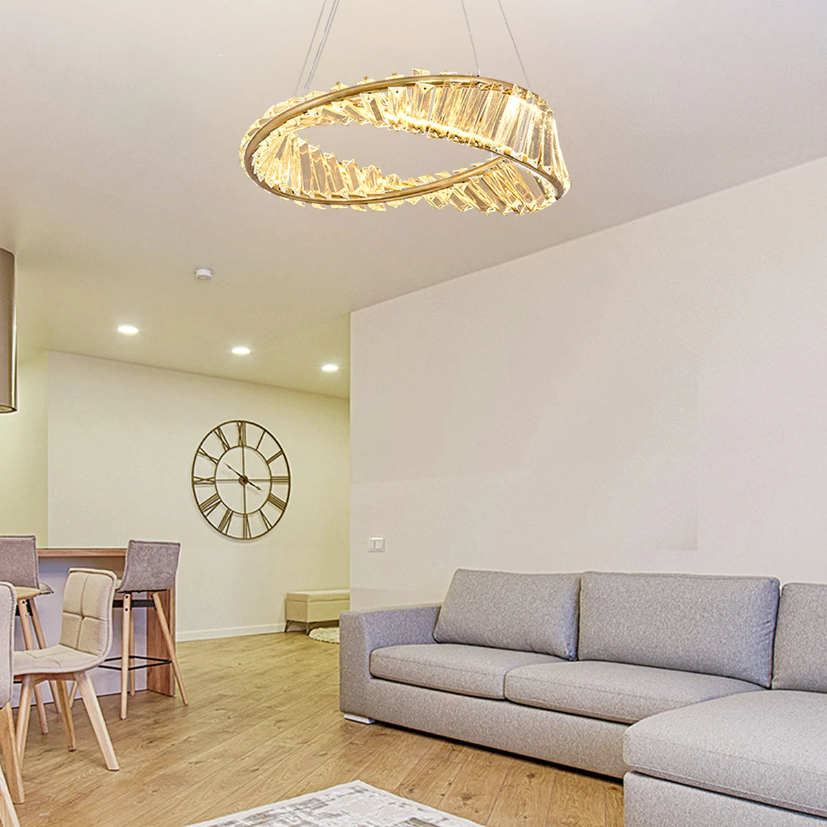 Led anel de luxo luzes pingente para sala estar jantar lustre moderno decoração casa lâmpada do teto nordic luminária lustre