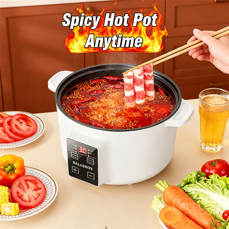 Panela Elétrica Multifuncional 3.5L 220V para Uso Doméstico, Panela Antiaderente, Panela de Arroz Inteligente, Eletrodoméstico Portátil