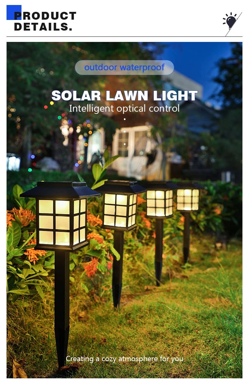 LED Solar Lawn Light para exterior, impermeável Path Light, Jardim e Estrada, Decoração de Pátio, Luminárias de Paisagem, IP65