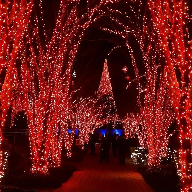 Luzes de Cordão LED Alimentadas por Energia Solar com 8 Modos de Piscar Diferentes, Ideais para Decorar Jardins, Casamentos, Halloween e Natal