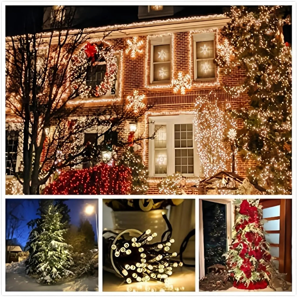 Luzes de corda solares LED 300LED 8 modos movidos a energia solar luzes de Natal ao ar livre à prova d'água estrelado luzes de fadas de Natal