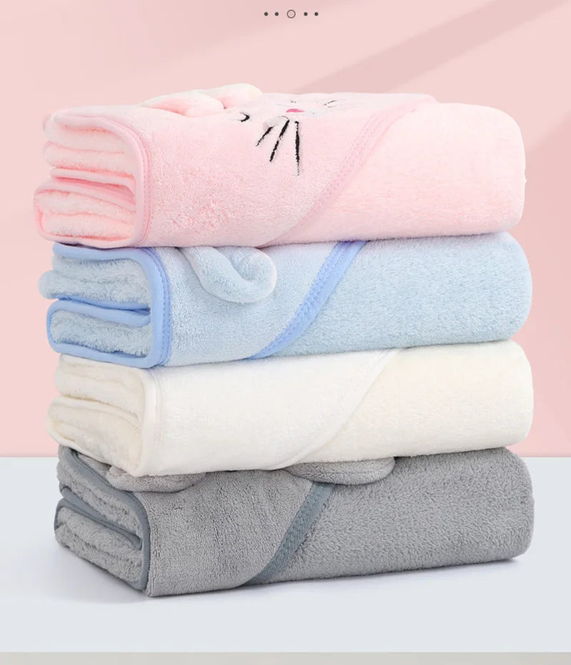 Toalhas de Banho para Bebês com Capuz de Animais em Desenho Animado, Macias, para Recém-Nascidos, Manta, Robe de Banho para Crianças, Envoltório Quente para Dormir para Meninos e Meninas