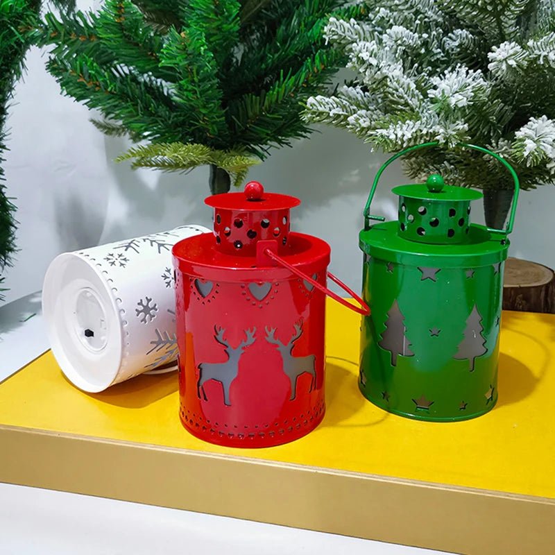 Lanternas de Natal vintage com luz LED, decoração festiva para festa doméstica, decorações elegantes - Kasa & Pet