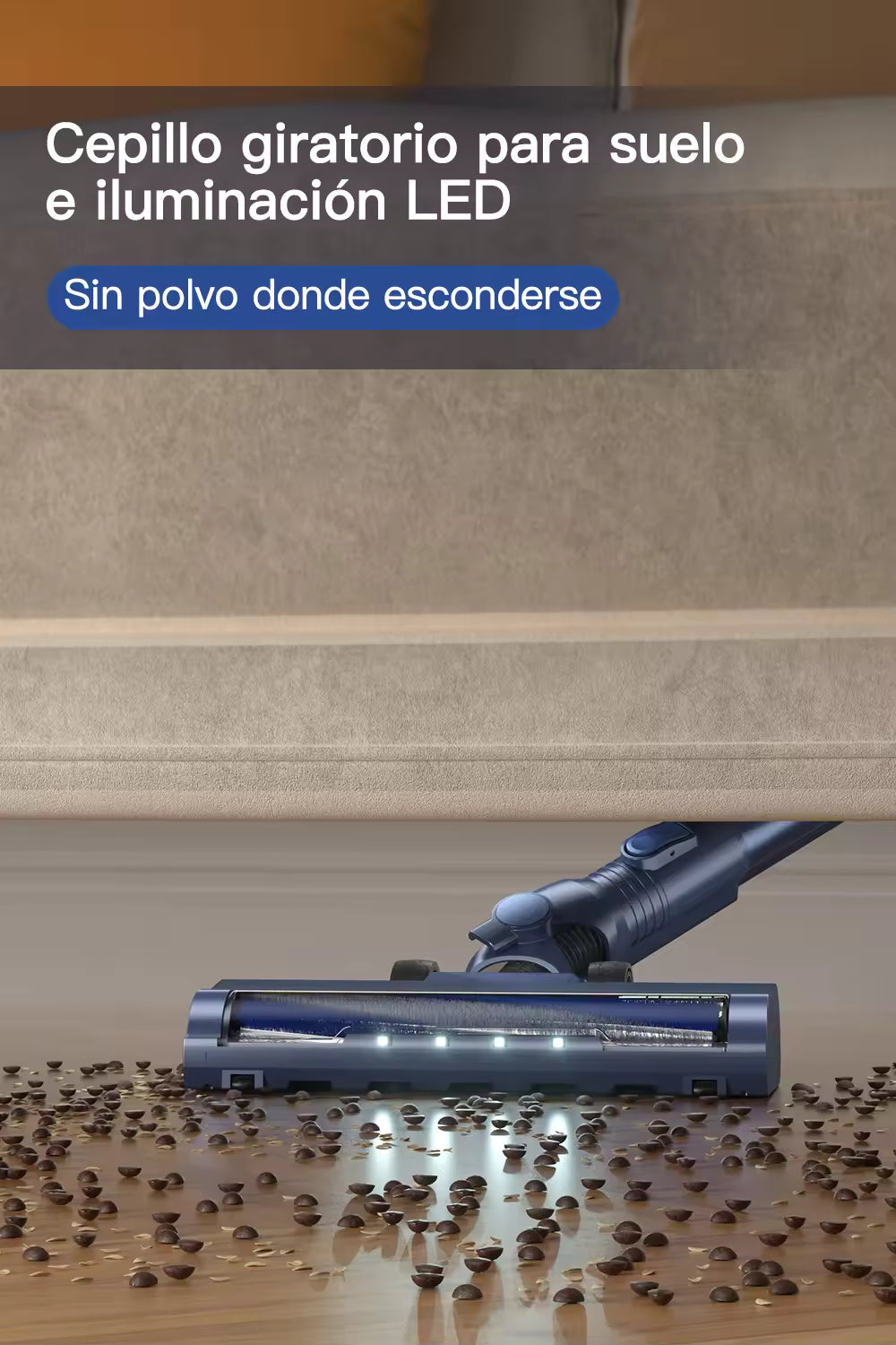 Aspirador de Pó Sem Fio PrettyCare W400 com Sucção de 25KPA, Aspirador Portátil Poderoso com 40 Minutos de Tempo de Funcionamento e Conjunto de 3 Escovas