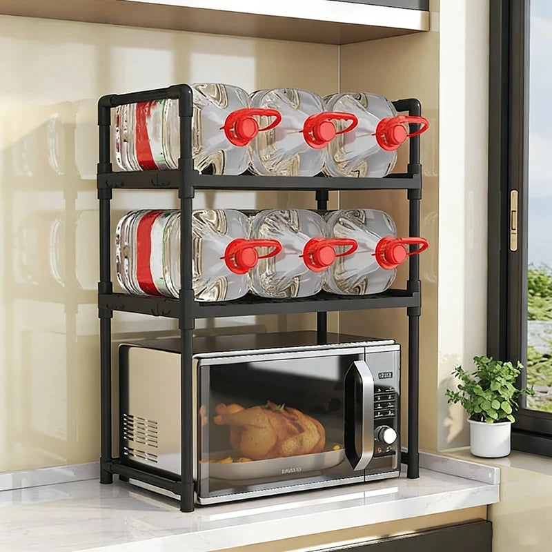 Prateleira para guardar o micro-ondas na bancada da cozinha, prateleira de vários níveis para guardar temperos, utilizada para guardar utensílios de cozinha na bancada.