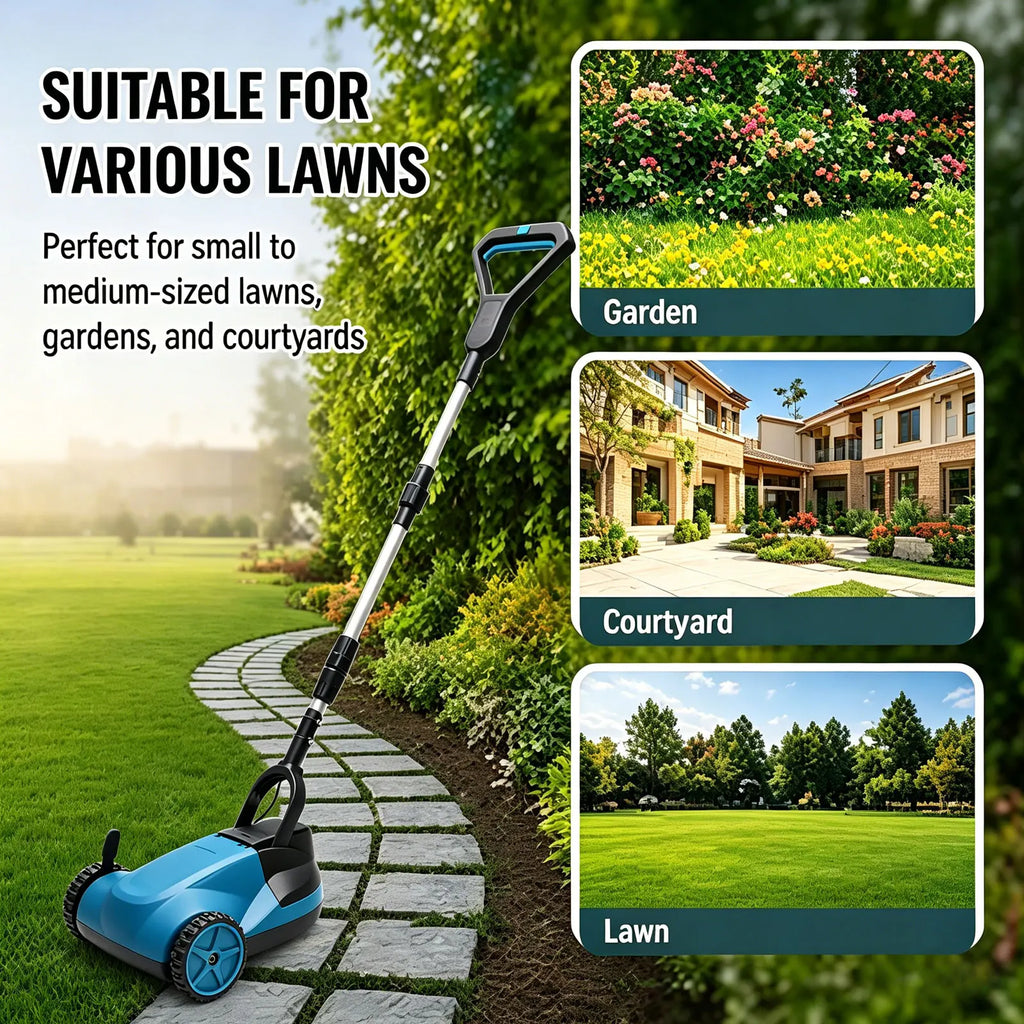 Novo Cortador de Grama Manual de Alta Performance com Bateria de Lítio para Jardim e Quintal – Manutenção Eficiente de Gramados