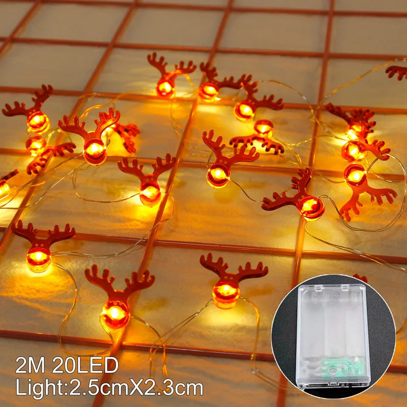 Papai noel natal led luz corda feliz natal decoração para casa 2025 enfeites de árvore de natal navidad presentes de natal ano novo