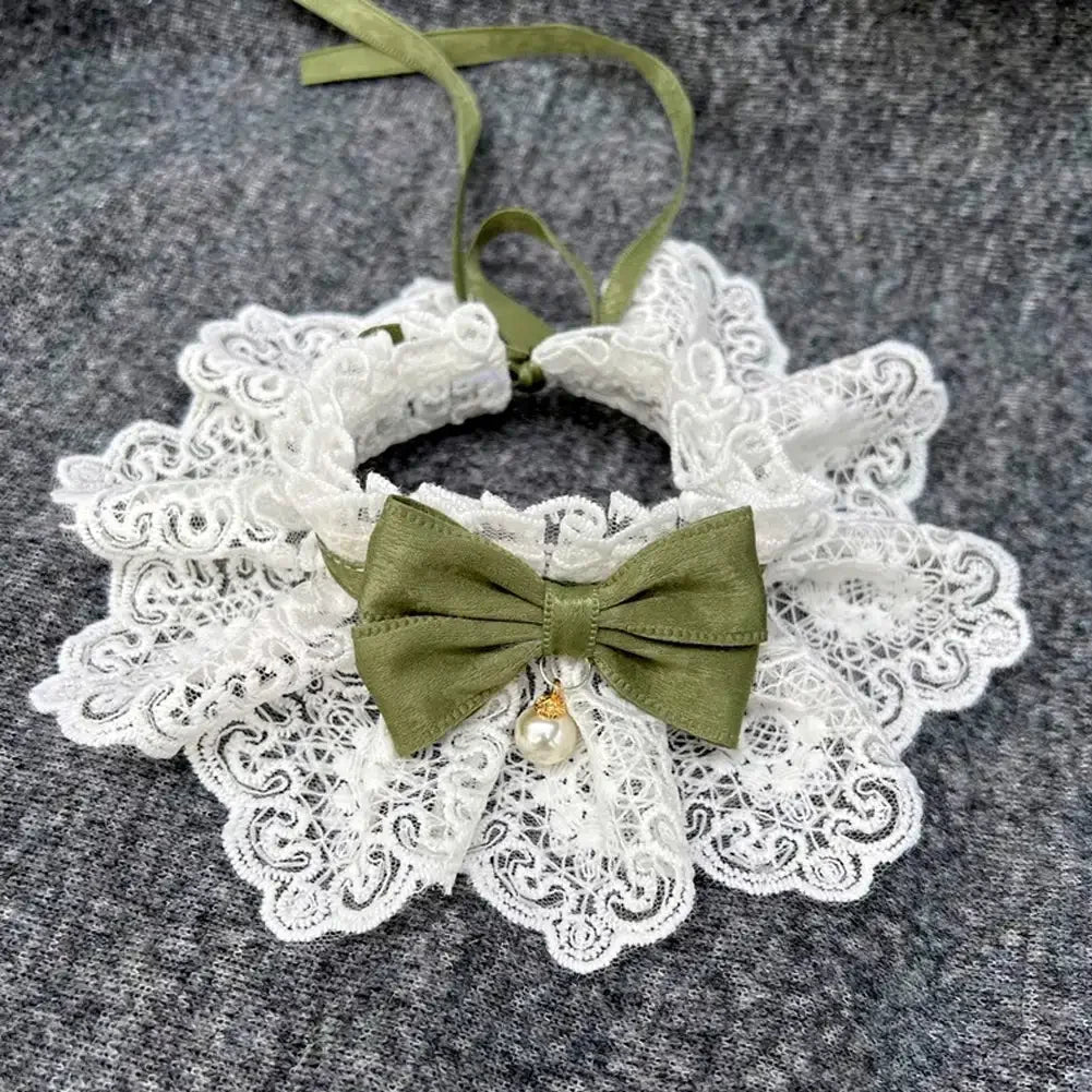 Laço bowknot pérola colar gato cão neckerchief pet gatos gatinho cão filhote de cachorro corda babador colar gravata pescoço cinta cachecol acessórios