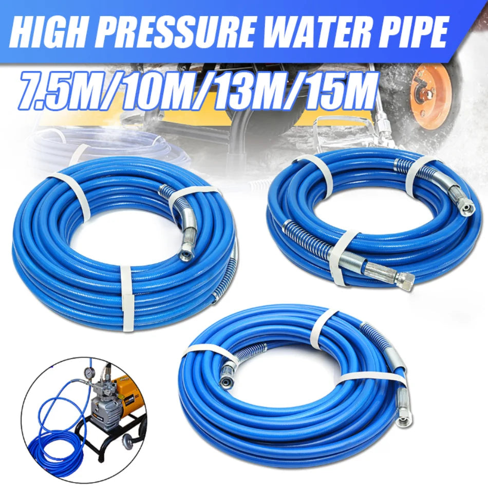 Tubo de limpeza de alta pressão, 7.5/10/13/15m, 5000psi, pulverizador mal ventilado, mangueira de pintura com bico, pistola de pulverização, ferramenta de mangueira de limpeza de água