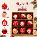 Enfeites de Bolas de Natal 9PCS 6cm Conjunto de Bolas de Plástico DIY Decorações para Pendurar na Árvore Vermelho Verde para Decoração de Natal em Casa e Festas