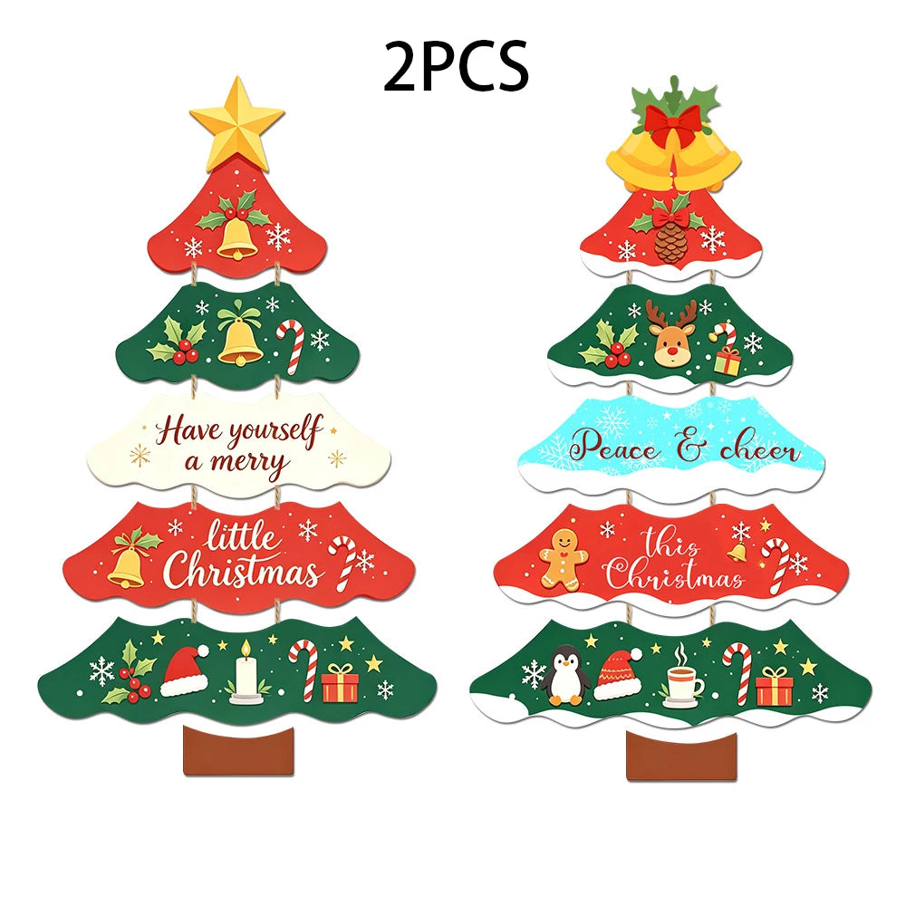 Enfeite de Papel para Árvore de Natal, Placa Festiva para Pendurar na Porta ou Parede, Decoração de Natal para Varanda, Janela, Casa e Festa