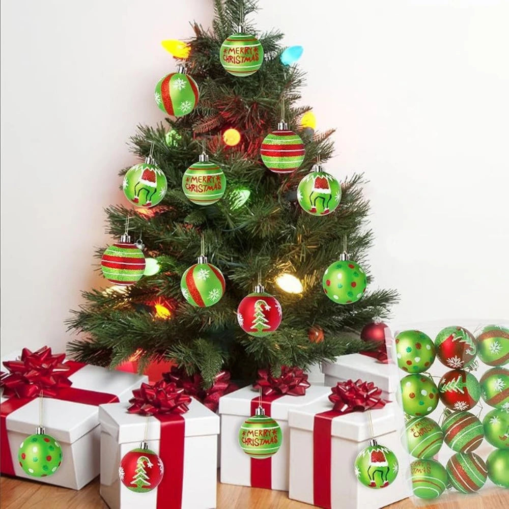 12 pçs 6cm conjunto de bola de natal para o natal ano novo casamento primavera festival carnaval festa cena pano decoração da árvore de natal