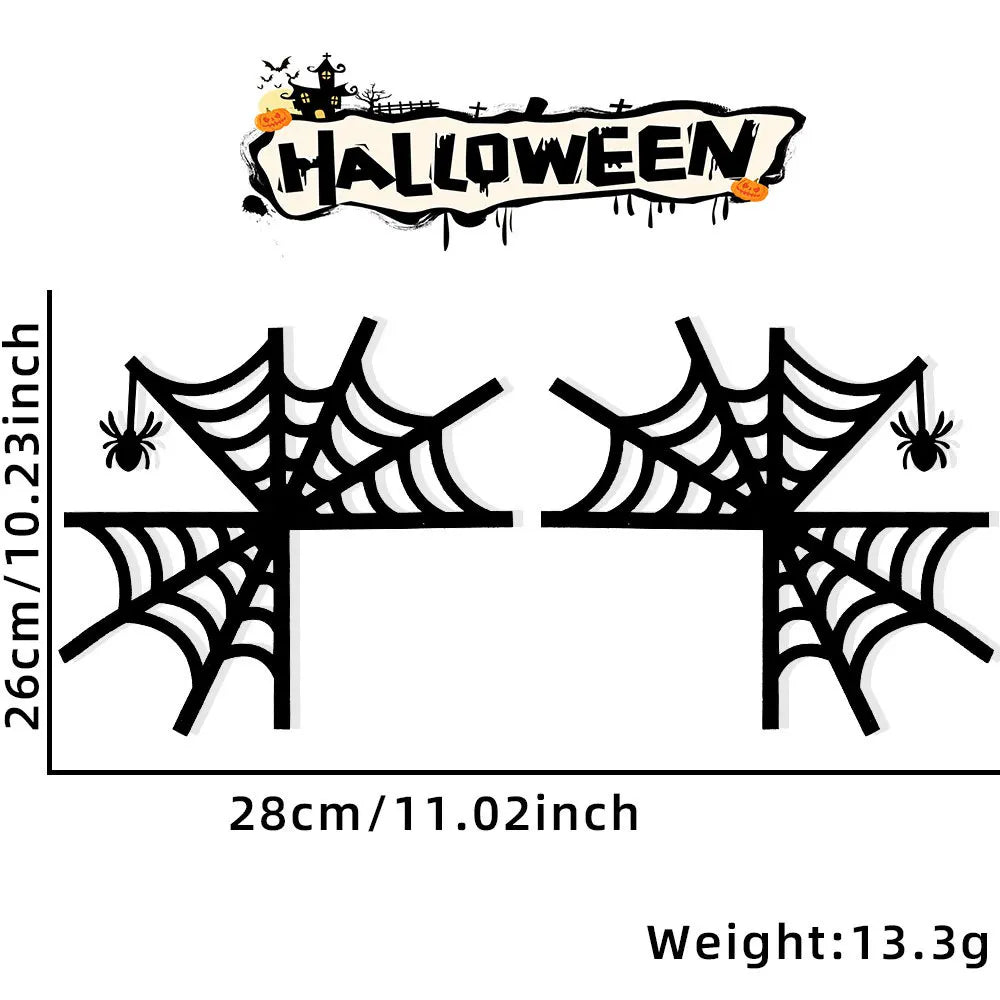 Decoração do quadro da porta do halloween, bastões, abóboras, spider webs, janela canto adesivos, decoração home - Kasa & Pet