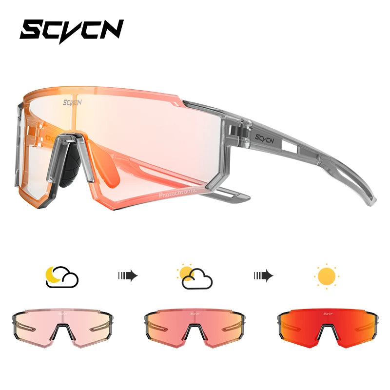 SCVCN Outdoor Cycling Sunglasses Men's MTB Bike Glasses Sports Mountain Climbing Fishing Women's Bicycle Cycling UV400 Goggles