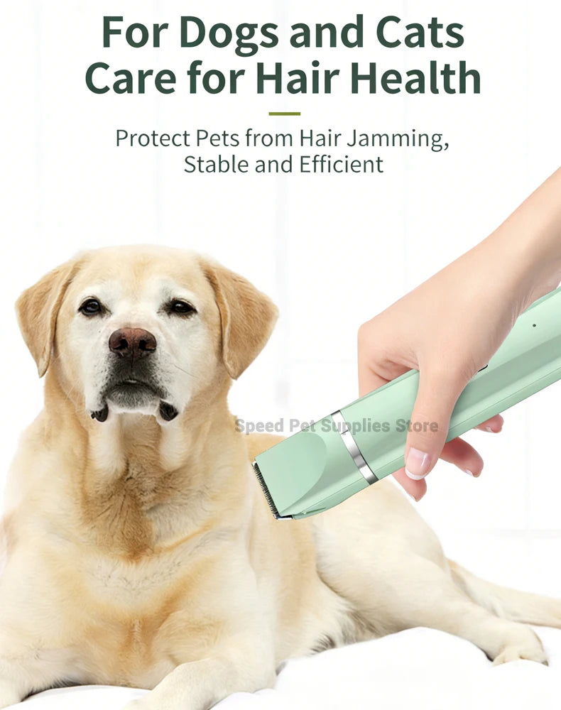 Conjunto 4 em 1 para tosa e cuidados com animais de estimação, 4 lâminas diferentes, barbeador de pelos de animais de estimação, baixo ruído, recarregável, sem fio, seguro, aparador de cães