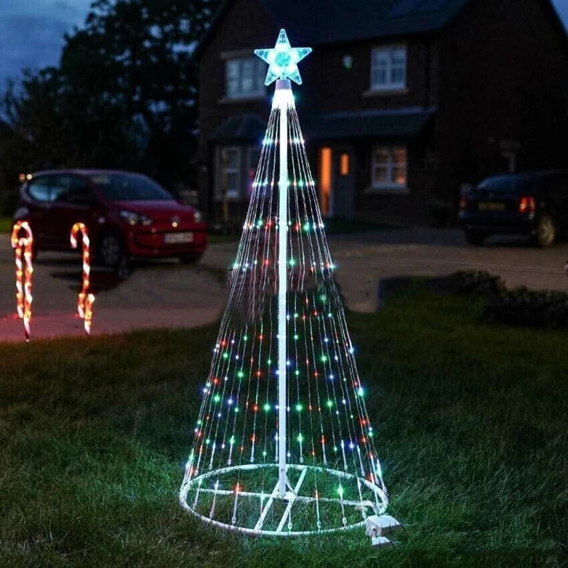 LED Cone Animado Lightshow Árvore De Natal Luz, Jardim Ao Ar Livre String Luzes, Impermeável Home Decorações Do Partido Xmas, 2024