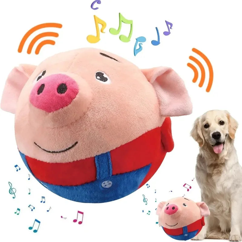 Brinquedo Eletrônico para Animais de Estimação, Bola para Gato, Bola Saltitante para Cães, Bola com Música e Vibração, Bola Interativa para Mastigar, Brinquedo de Pelúcia em Movimento para Cães