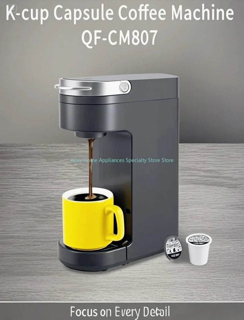 Máquina de café de cápsula K-Cup, cafeteira de goteo individual, máquina de café elétrica portátil para viagem com tomada UE/EUA para casa e hotel