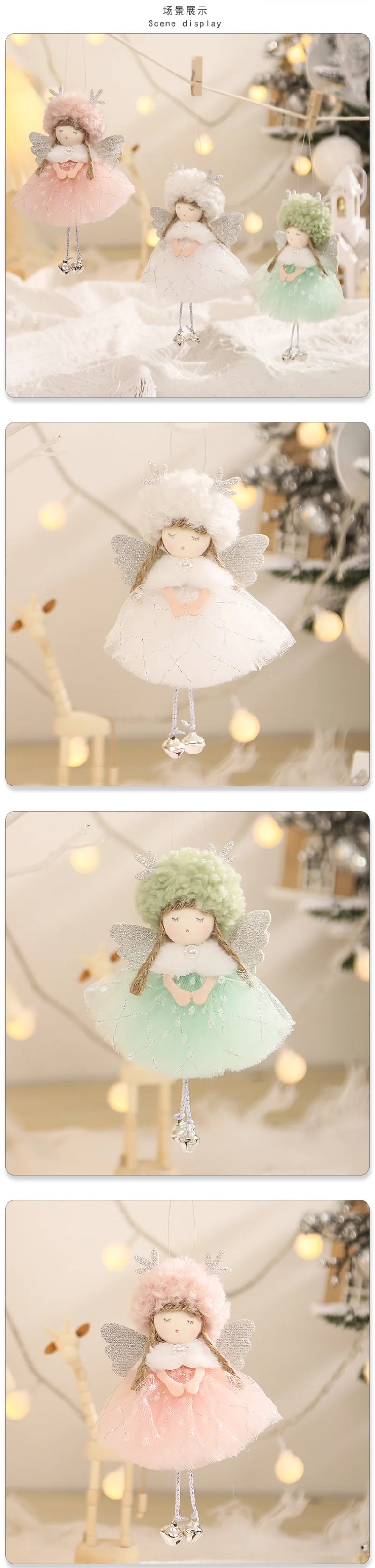 Ano novo 2024 natal anjo bonecas árvore de natal pingente ornamentos navidad 2022 decoração de natal para casa presentes natal noel deco