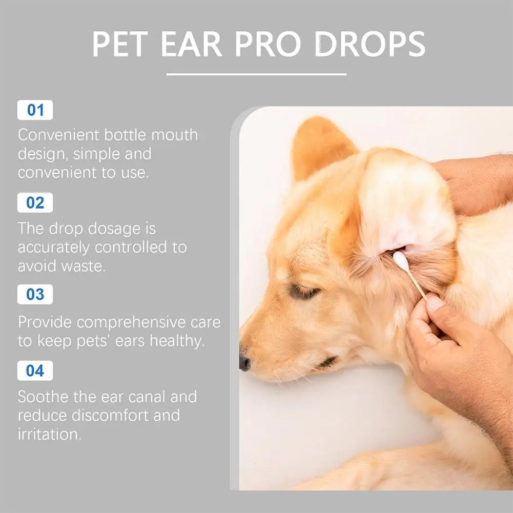 Gotas para Cuidado de Ouvidos de Animais de Estimação para Cães e Gatos Sensíveis, Seguras e Eficazes, 1/2/3 CAIXAS, Aliviam Coceira, Reduzem Odor, Líquido de Limpeza de Cera de Ouvido para Animais de Estimação