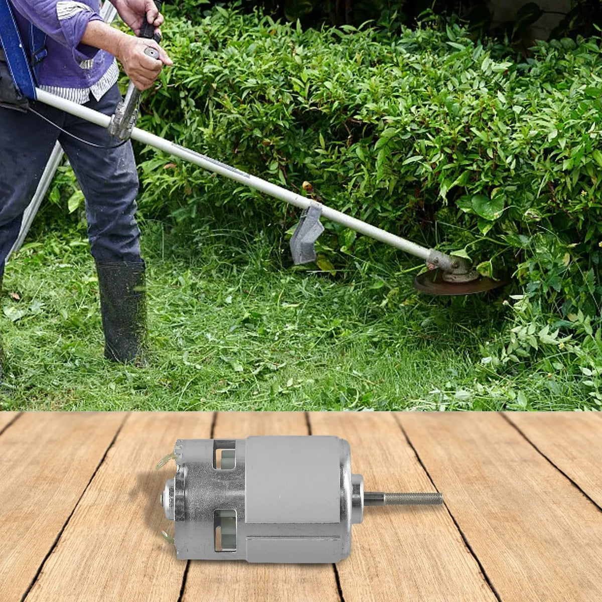 Equipamento de jardim 755 motor 12v cortador de grama elétrico instalação rápida bateria de lítio de alto desempenho material de metal