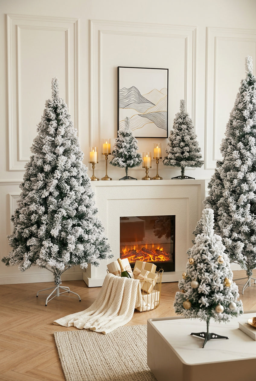 1-2PCS Árvore de Natal Artificial de 45cm, Árvore de Pinheiro Coberta de Neve