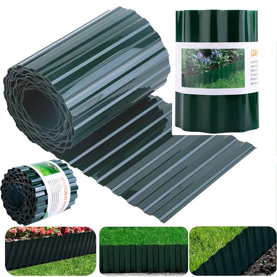 Borda de paisagem de plástico para gramado, borda ondulada para jardim, borda para gramado, faça você mesmo, canteiros de flores vegetais, decoração