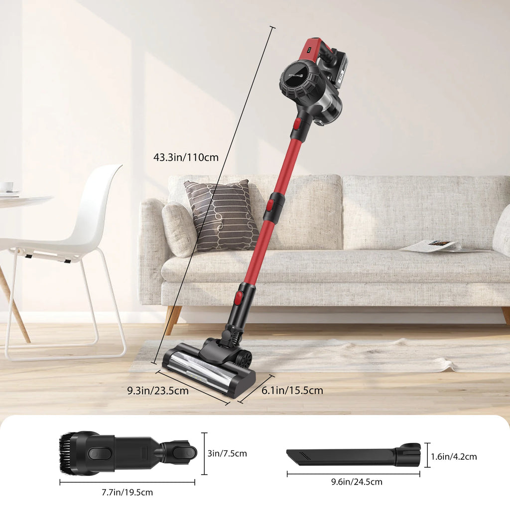 Aspirador de Pó Sem Fio, Aspirador de Pó Sem Fio 17000PA 8 em 1, Aspirador de Mão com Luz LED, Bateria de 3000mAh
