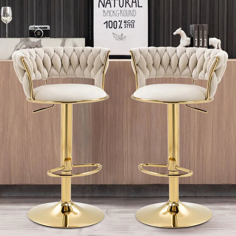 Bancos de bar modernos com pernas douradas, altura ajustável, banco de bar minimalista italiano, designer ergonômico, mama sandalyesi, móveis de cozinha