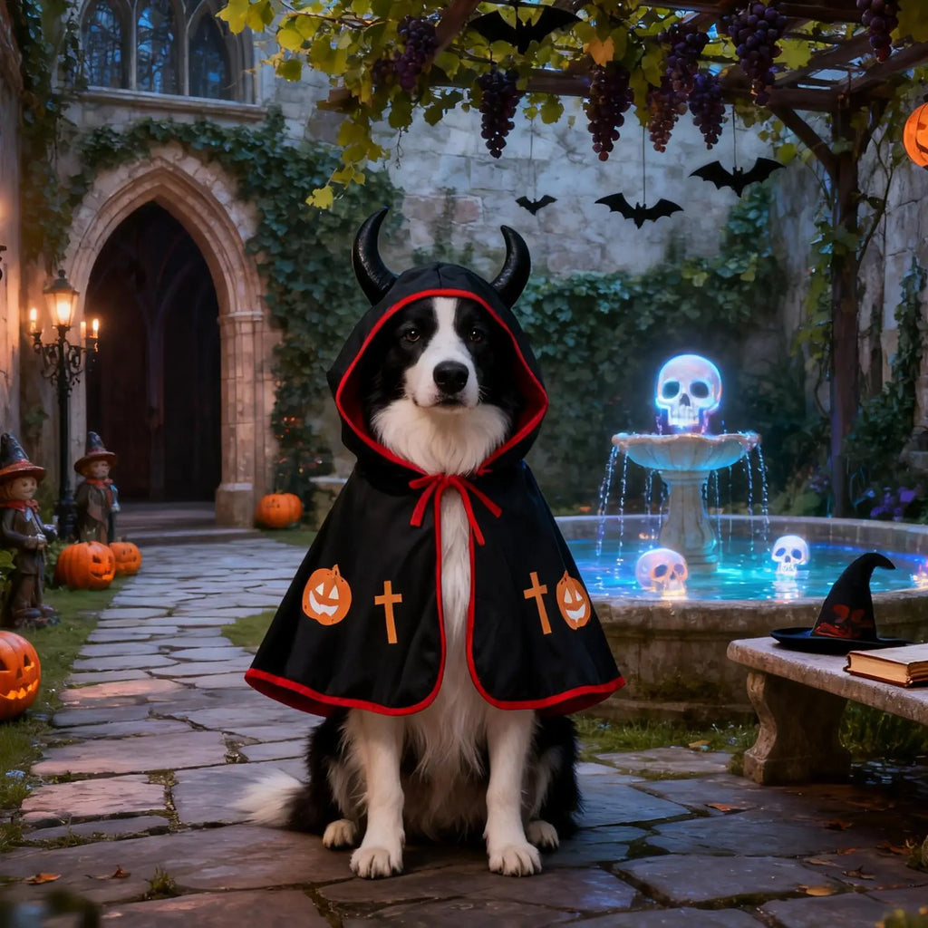 Halloween gato cão trajes engraçado filhote de cachorro manto cão trajes para festa de halloween filhote de cachorro foto adereços grande raça foto adereços