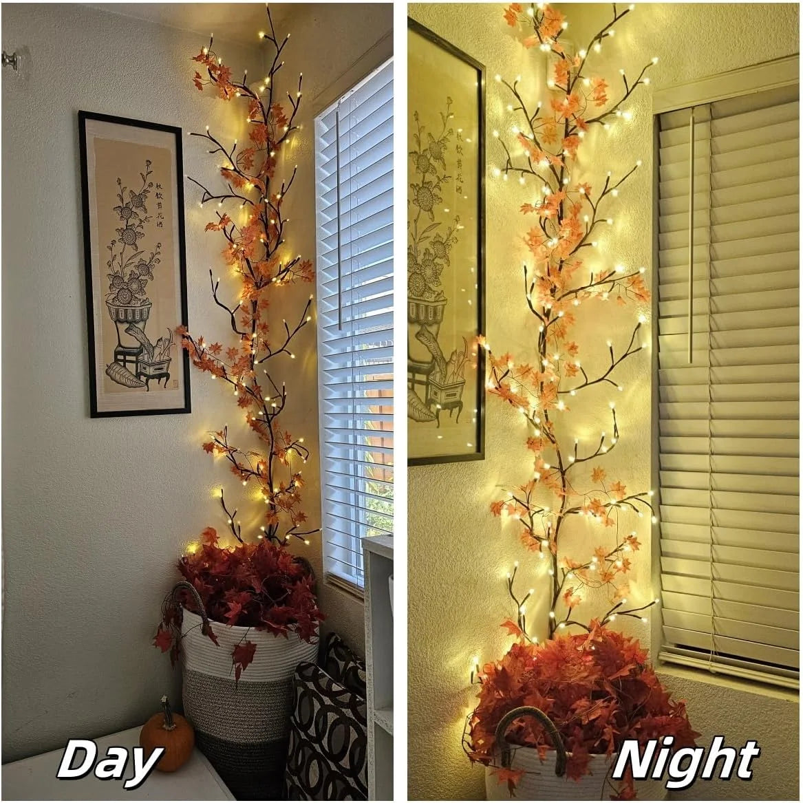 Lâmpada de Ramo de Árvore com 96 LEDs, Decoração de Parede para Quarto, Luz de Faixa em Forma de Galho de Salgueiro, 8 Modos de Iluminação, Luz de Ambiente DIY, Iluminação para Casa