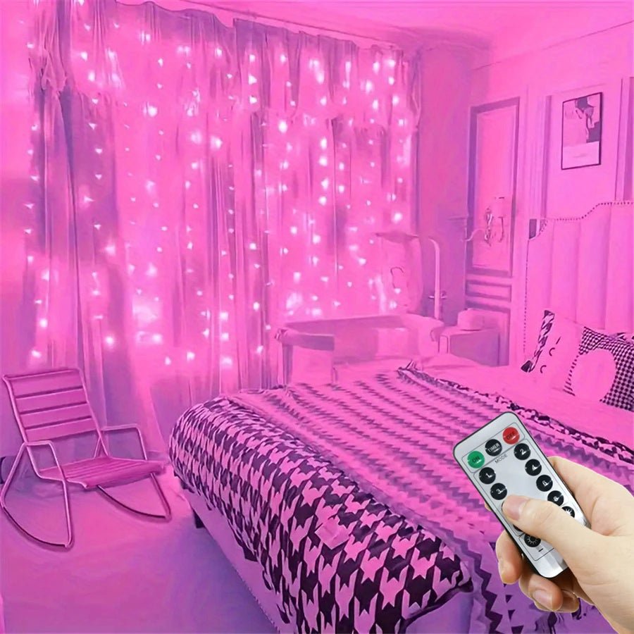 Luzes de fadas de natal guirlanda de casamento ao ar livre 8 modo led usb cortina luz corda festa decoração do feriado jardim luz navidad - Kasa & Pet