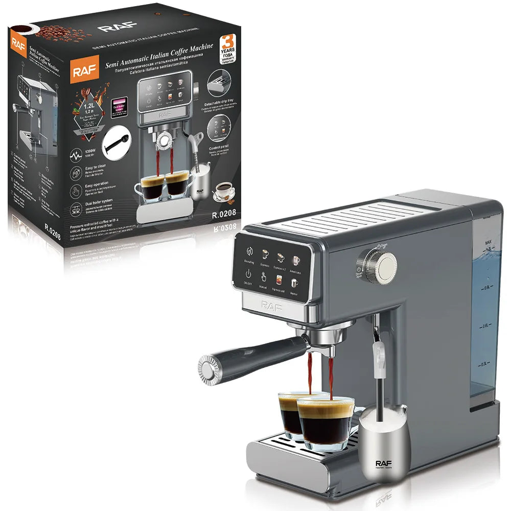 Máquina de café expresso para uso doméstico, extração de alta pressão, máquina de café com espuma de leite a vapor