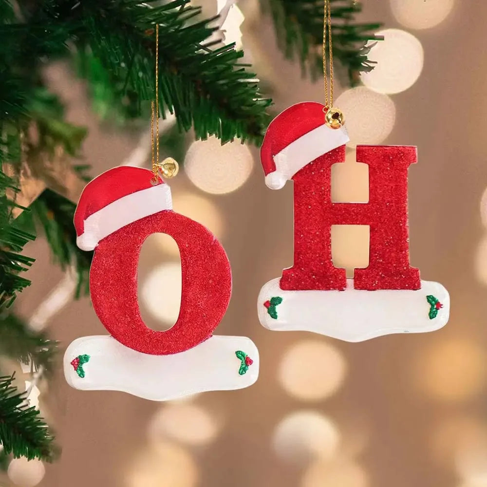 Personalize Decoração De Natal, 26 Letras, Pingente para Árvore De Natal Decor,DIY Nome Ornamento