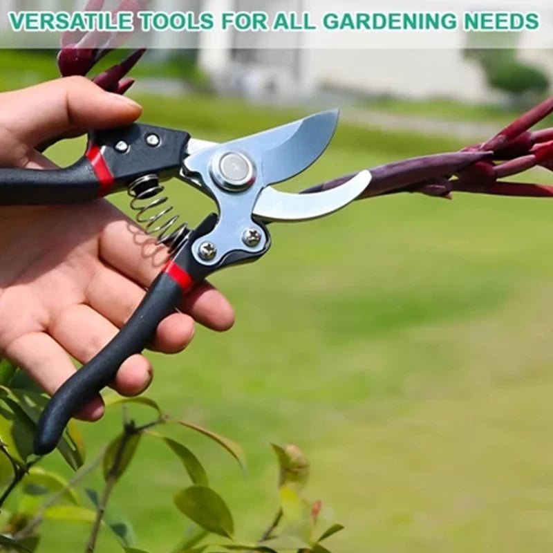 Conjunto de ferramentas de jardinagem multiuso com 5 peças; Tesouras de poda, Sawi dobráveis, tesouras para plantas